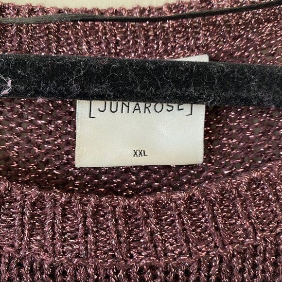 JuneRose Metallic Plum Side Zipper Tunic Sweater - Picture 11 of 12
